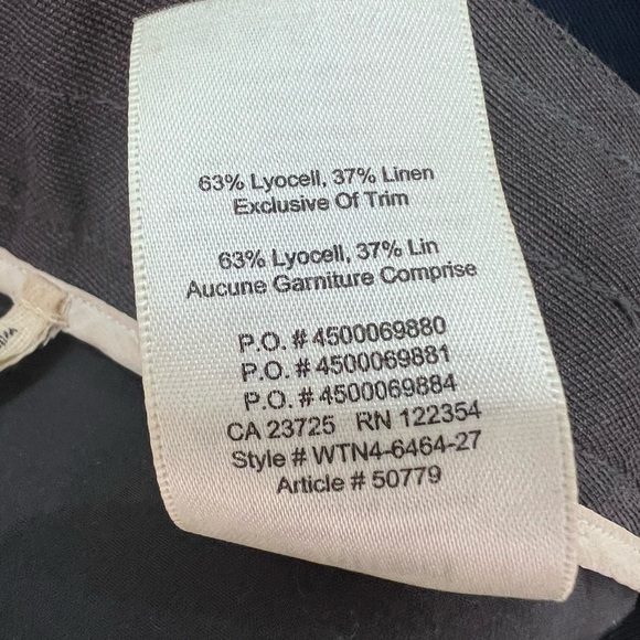 Wilfred Aritzia Linen and Lyocell Cuffed Cropped Trousers grey purple 2 #5 - Picture 4 of 6